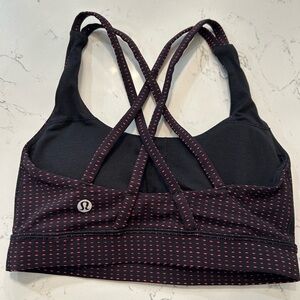 lululemon athletica Women's Black Sports Bra with Pink Dot Detail Sz 2